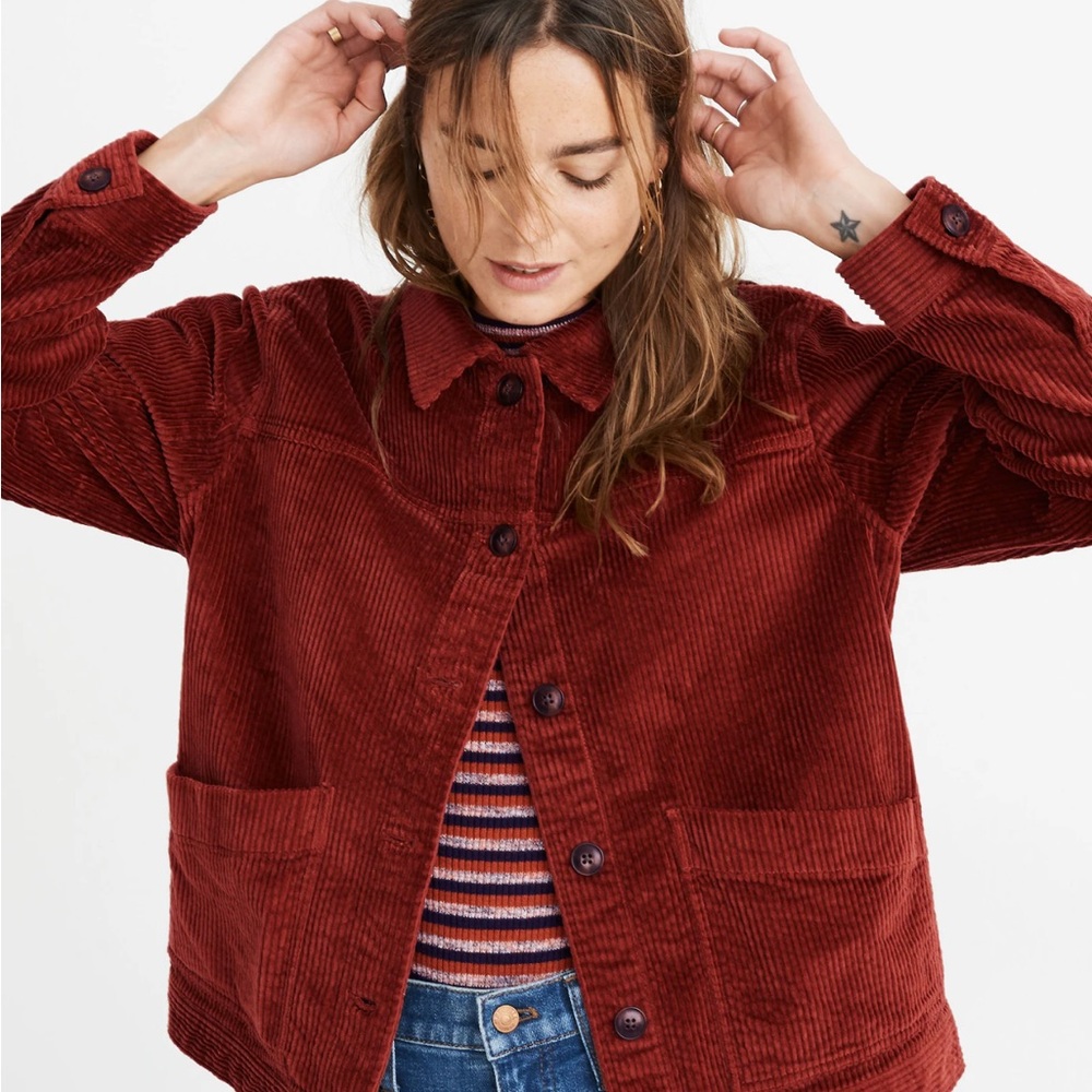 Madewell Corduroy Orange Chore Coat Jacket - Picture 2 of 2